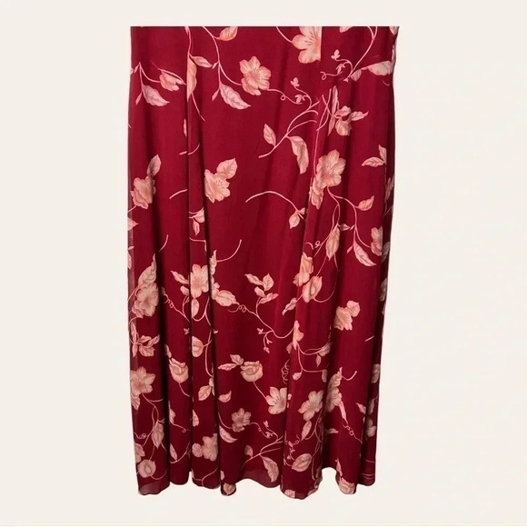 1201. VINTAGE THE J. PETERMAN COMPANY 100% SILK FLORAL  RED/GOLD COLOR MAXI - Picture 4 of 9